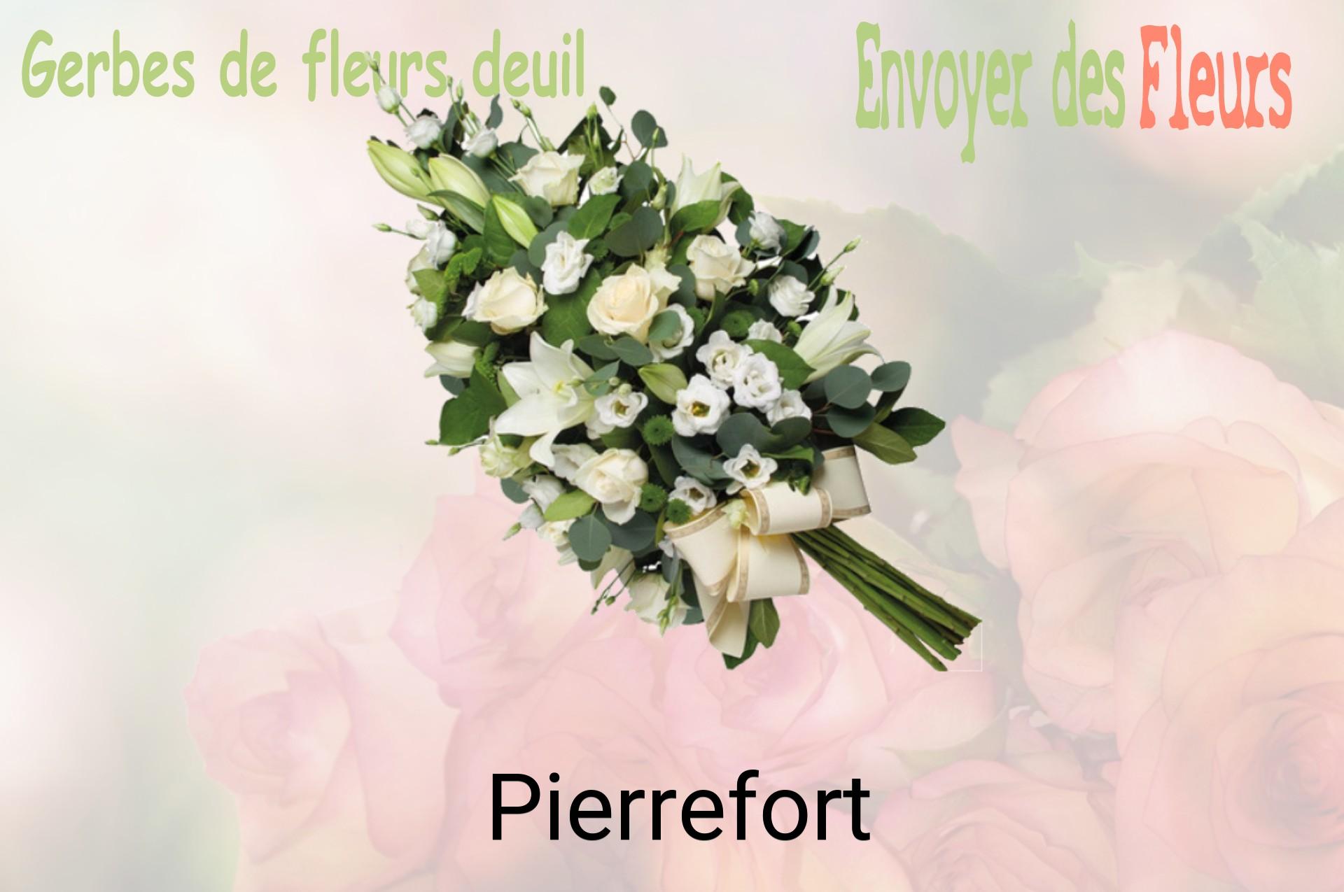 Gerbe de fleurs de deuil livrée à Pierrefort